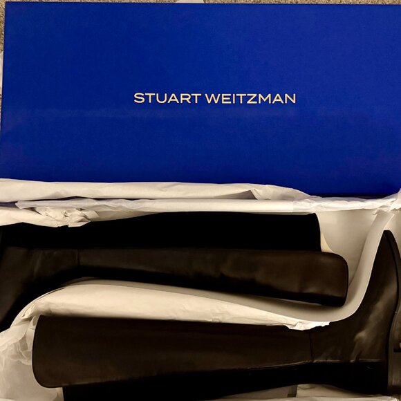 Stuart Weitzman 5050 BOOT Black Leather Size 7.5 Width Medium - Picture 3 of 3